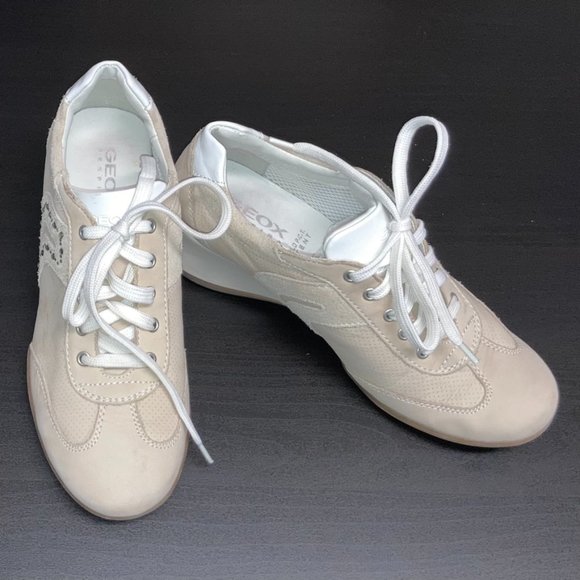 Geox Respira Suede Beige Sneakers Size 36 - Picture 2 of 11